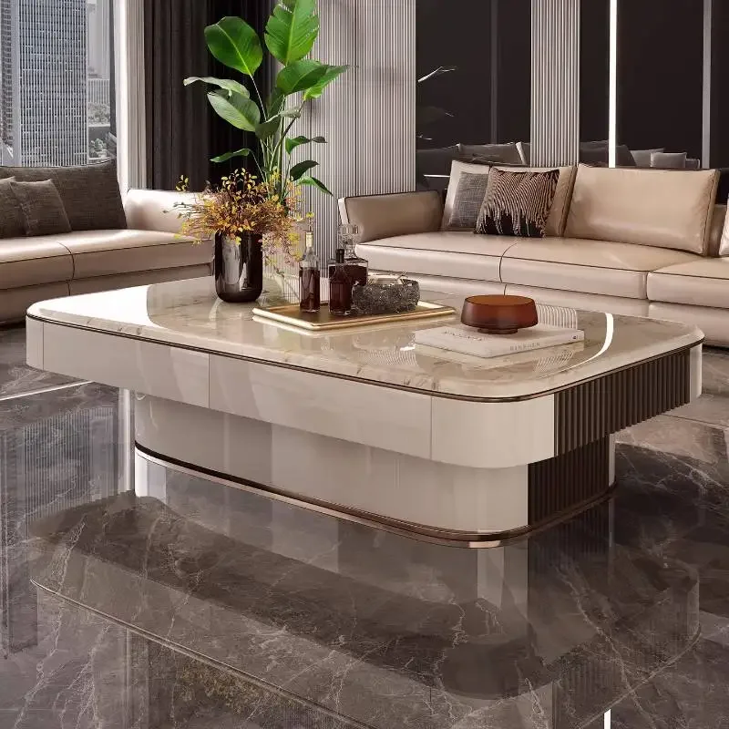 Extendable Decoration Coffee Table Style Small Storage Center Coffee Table Luxury Nordic White Meuble Salon Furniture For Home