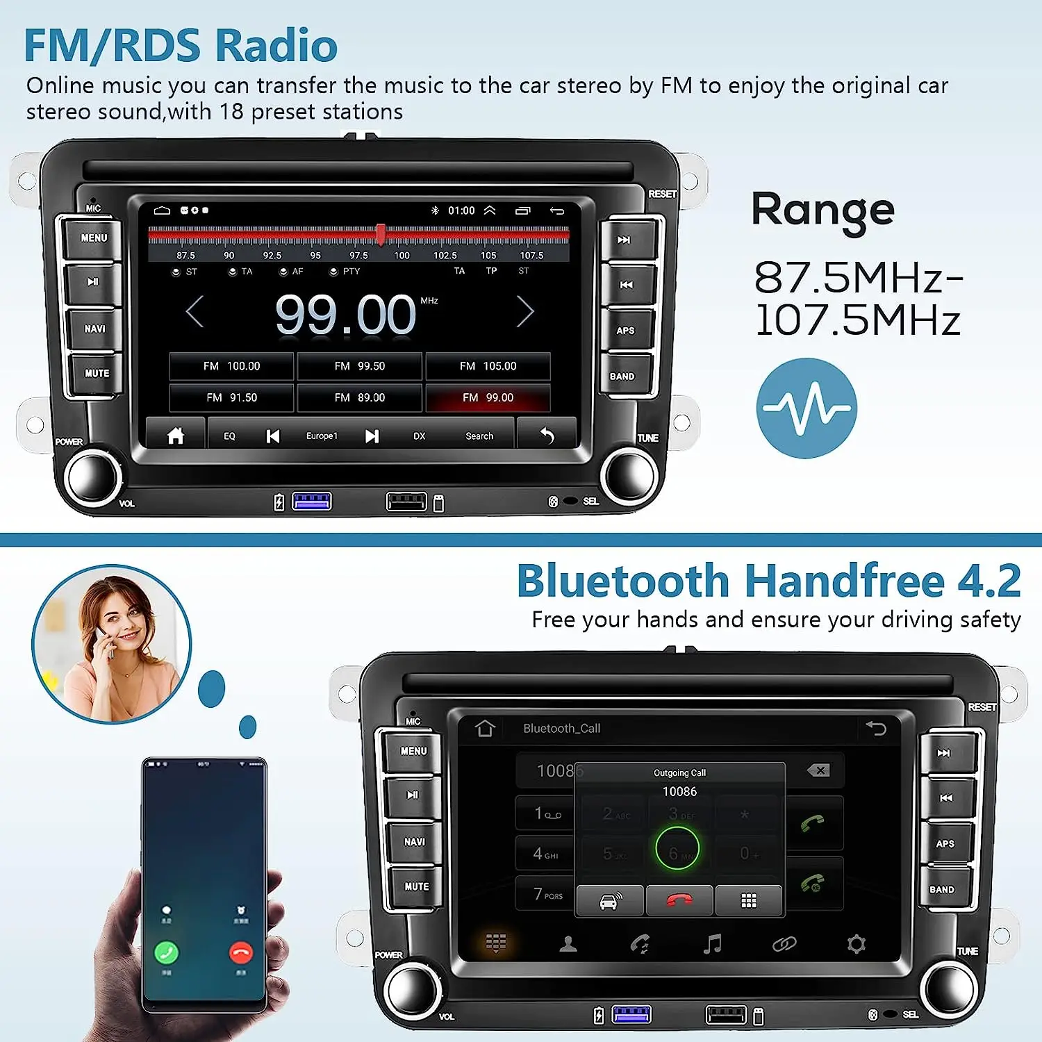 Android Car Radio Carplay for VW Volkswagen Jetta Passat Golf Polo 7\