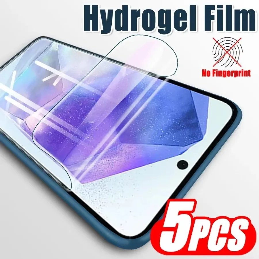 5 uds película de hidrogel para Samsung Galaxy A55 A15 5G A35 A25 A05 A05s Samsumg Galaxi A35 A25 A05 A55 A15 Protector de pantalla de Gel de agua