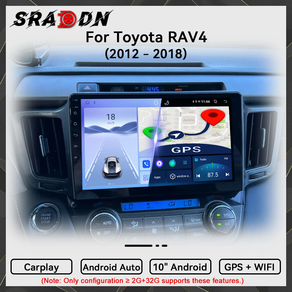 Para Toyota RAV4 Rav 4 XA40 2012 2013 2014 2015 2016 2017 2018 Rádio Automóvel Android com Reprodutor de Vídeo Multimédia, Navegação GPS, Carplay, Ecrã Táctil, Estéreo Automóvel e Sistemas Inteligentes