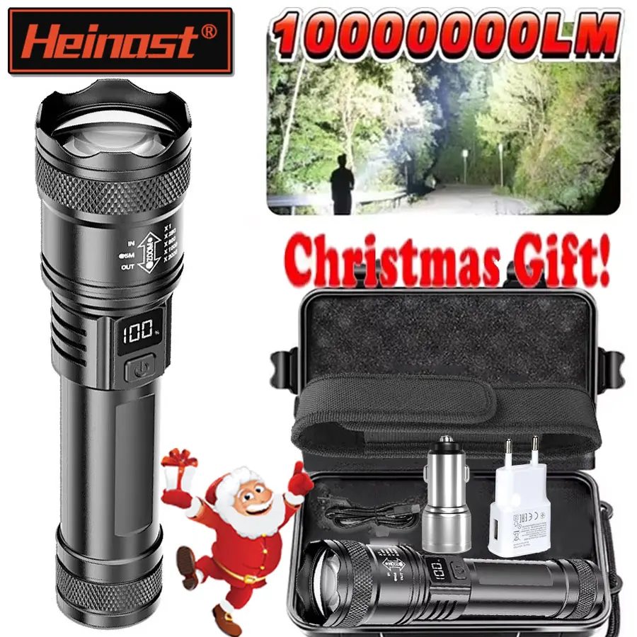 

Мощный светодиодный фонарик, перезаряжаемый через USB фонарь с дисплеем, масштабируемый светильник с батареей, фонарь для кемпинга и пешего туризма, аварийная лампа