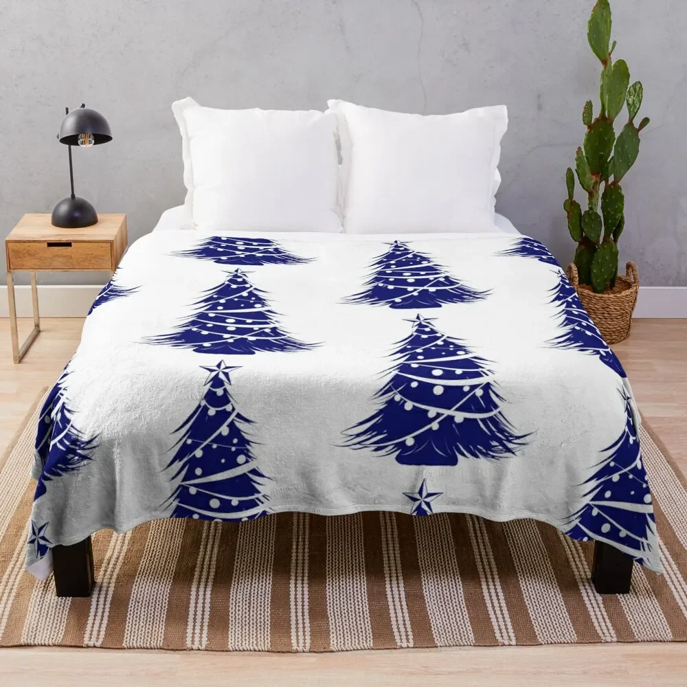 

Christmas Tree Sketch (Blue) Throw Blanket Soft Fluffy Softs Blankets