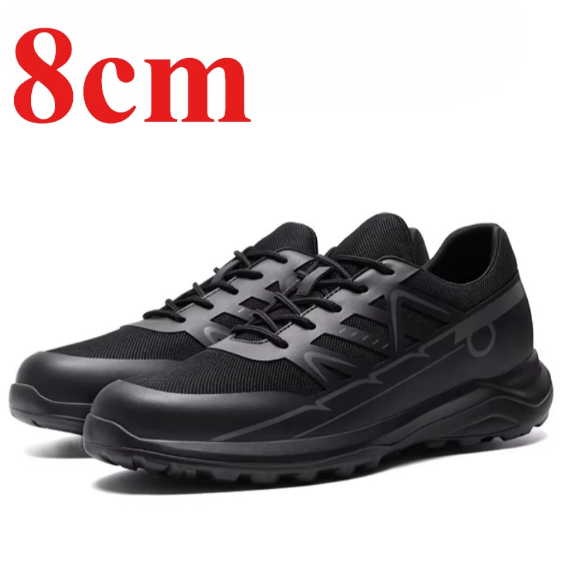 Mesh Casual Sneakersl Shoes for Men's 8cm Elevator Sports Shoes Outdoor Business Breathable Comfortable Height Increasing Shoes