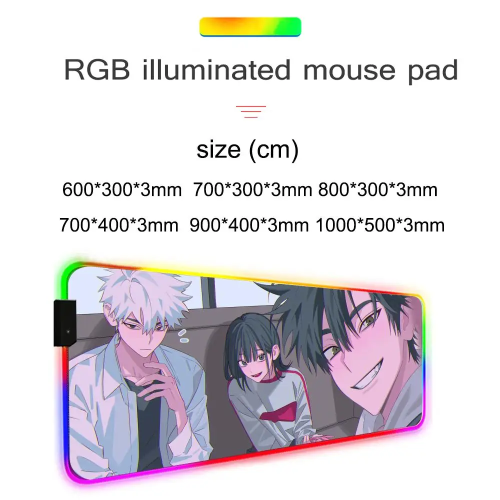 Alfombrilla de ratón Anime Link Click, alfombrilla de ratón RGB para juegos, alfombrilla LED grande para escritorio de PC, alfombrilla luminosa para ratón, alfombrillas grandes para teclado, alfombra de mesa con