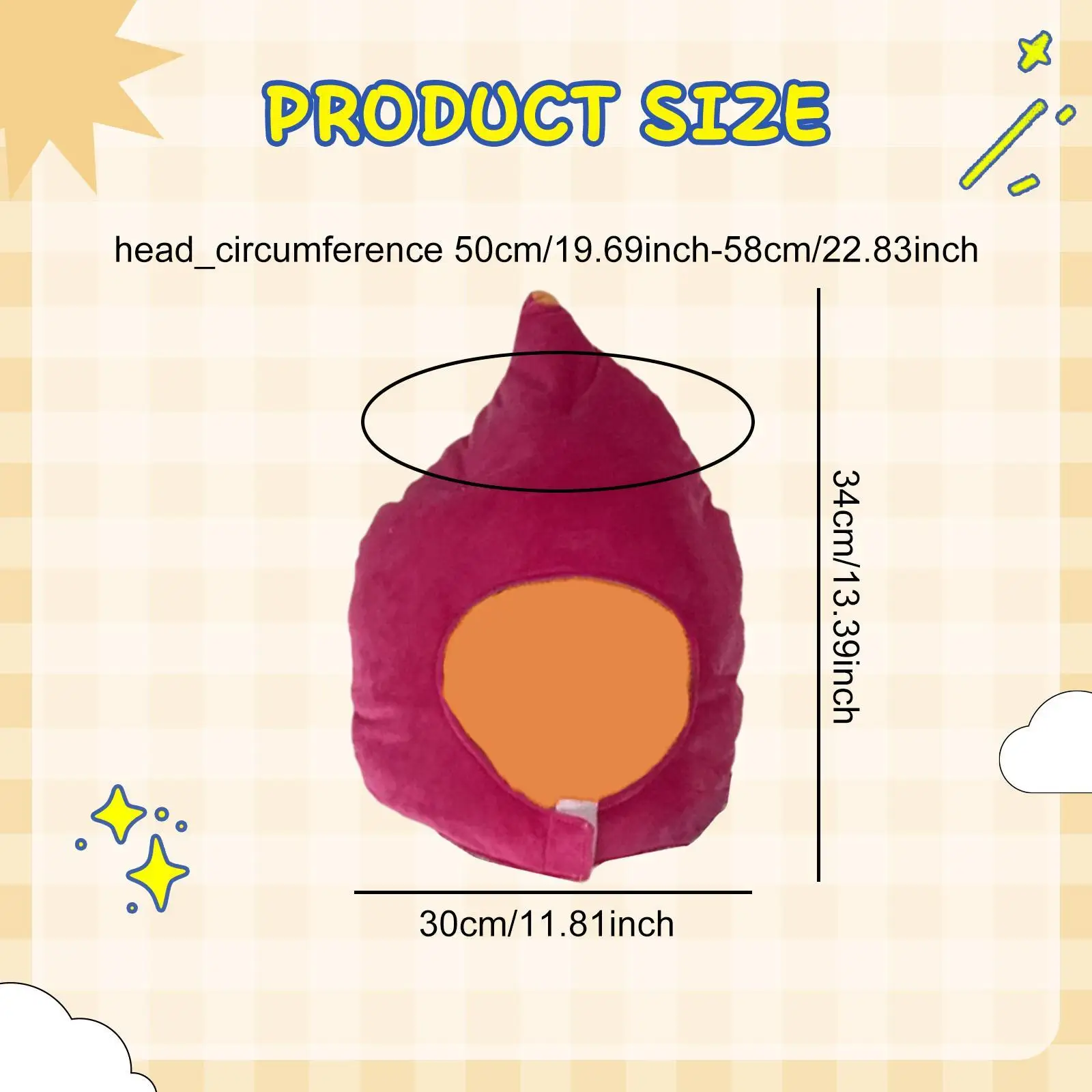 Pluche hoofddeksel Zoete aardappelhoed Cartoon Selfie voor kinderen Volwassenen Feestkap Mooie schattige grappige nieuwigheid Headwrap Festival hoofddeksels