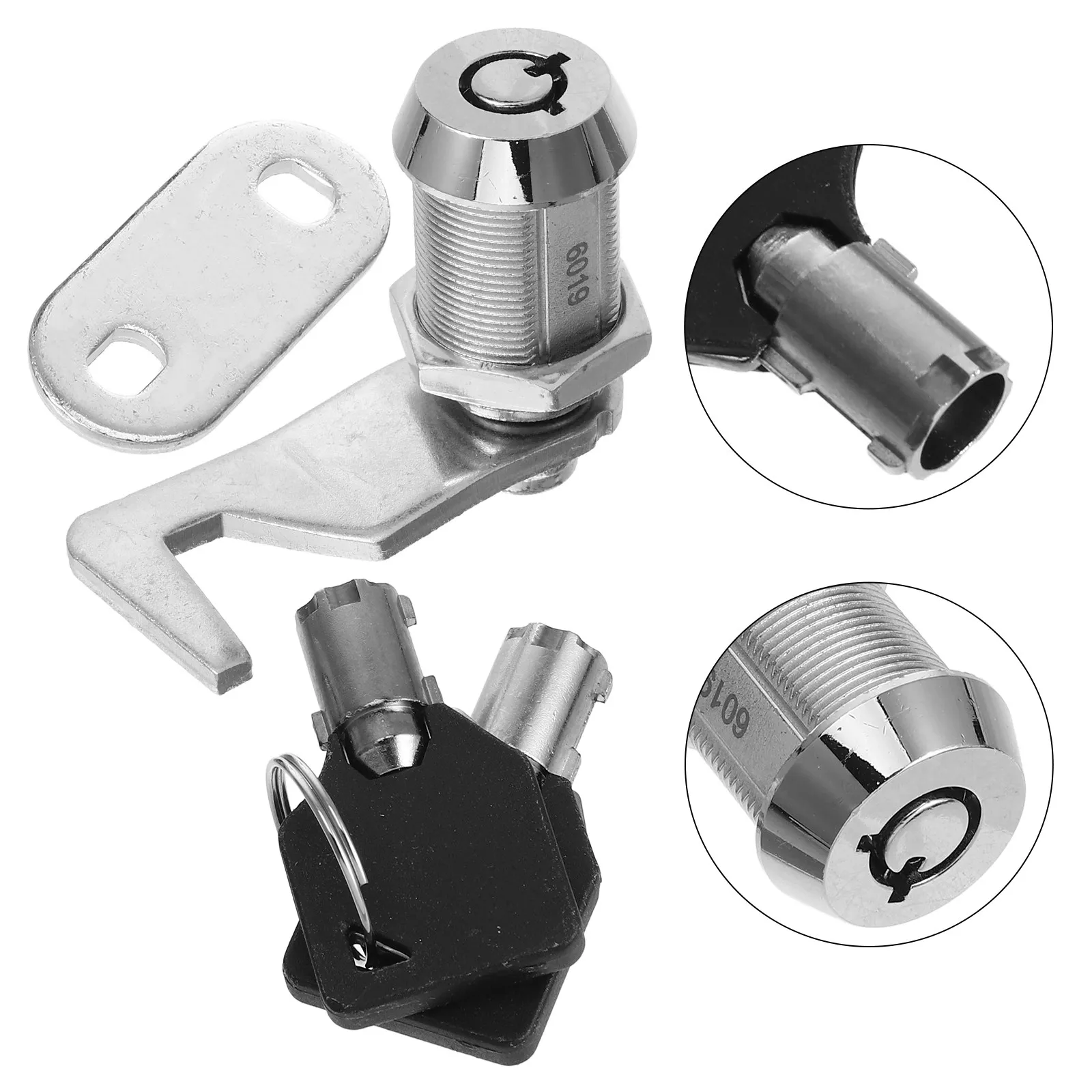 Tubular Cam Lock Double Blade Zinc Alloy Security for Rv Door Toolbox Mailbox Replacement Key Storage Cabinet Chrome