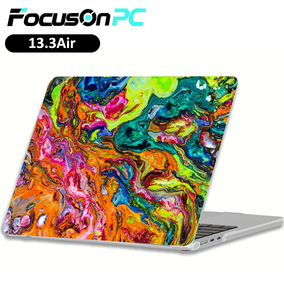 FocusOnPC Crystal Clear Hard PC MacBook Case, UV Print DDC-1581 Snap-on Anti-Scratch Protective Cover for MacBook Air 13.3 Inch