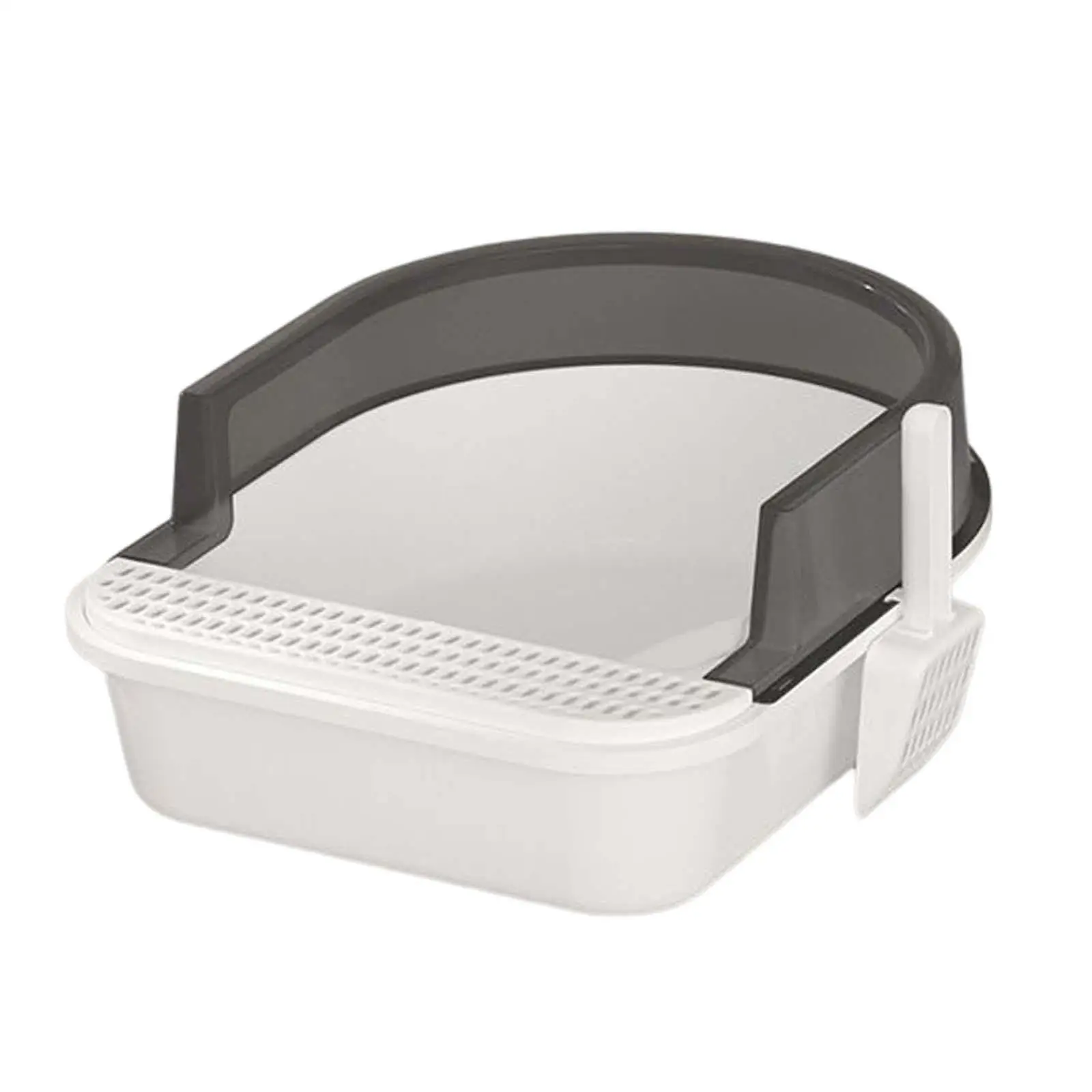 Cat Litter Box Semi Closed Anti Splashing Durable Pet Litter Tray Cat Toilet Bedpan for All Kinds of Cat Litter, Easy to Clean