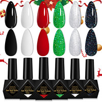 6pcs 10ml Christmas Color Gel Nail Polish Set HEMA TPO FREE Semi Permanent Soak Off UV Gel Varnish Nail Supplies For Xmas Nails
