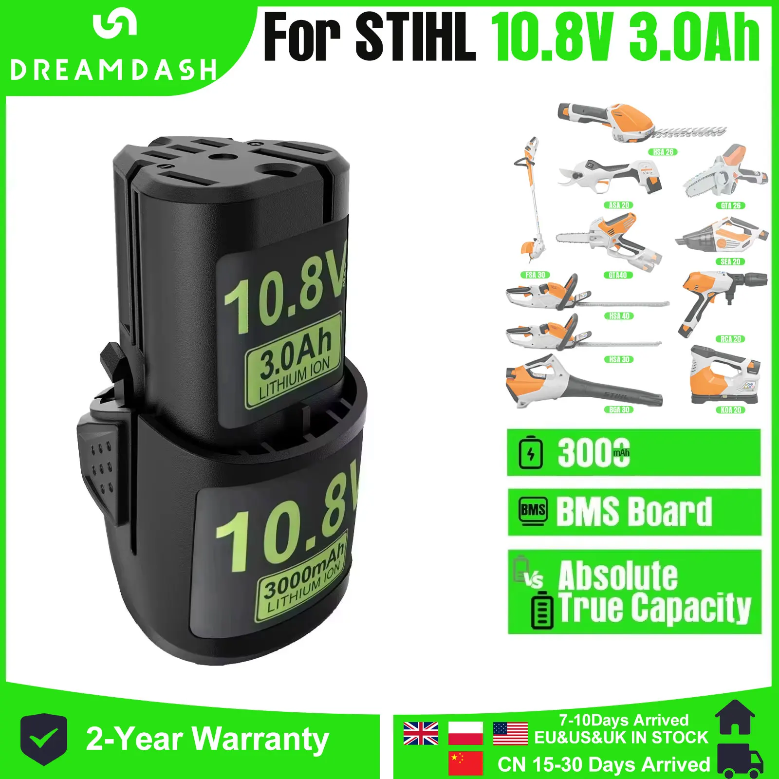 Für STIHL 10,8 V 3,0 Ah Elektrowerkzeuge GTA 26/40/SEA 20/HSA 26/30/40/FSA30/KOA30/ASA20/BGA30/RCA20/AS2 Elektrowerkzeug Li-Ionen-Akku