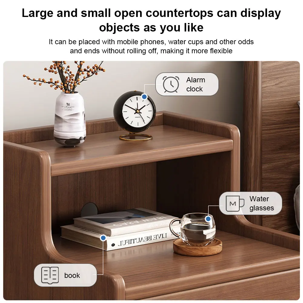 Ultra-Narrow Wooden Nightstand 4