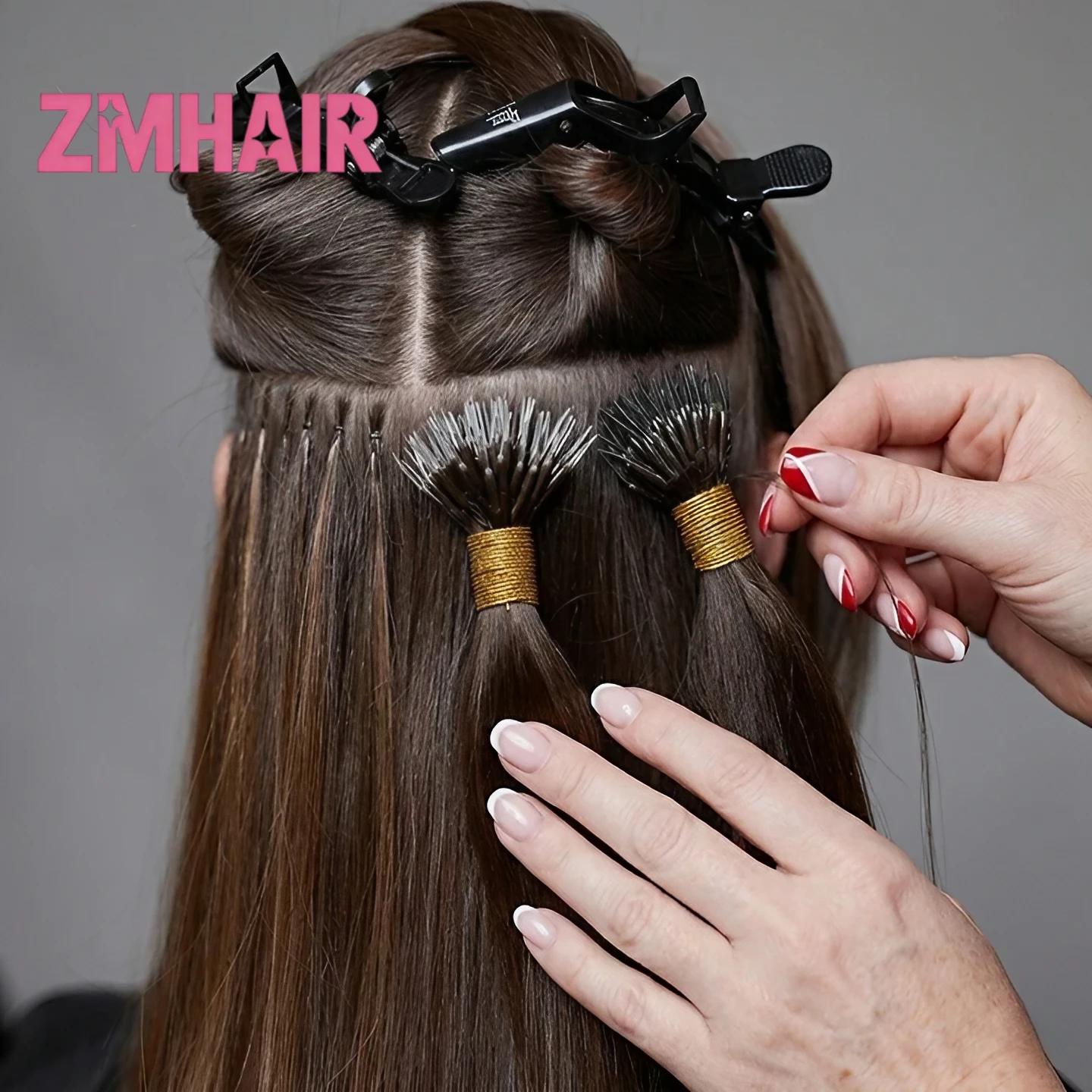 

Fusion Keratin Bond Human Hair Extensions Capsule I & U Nail Tip Real Remy Pre Bonded 4# Medium Brown 60# Platinum Blonde