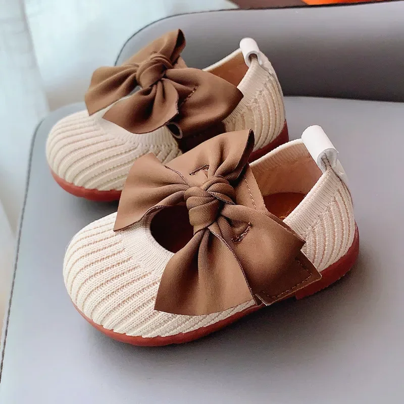 

Rindu Spring Autumn Girls' Leather Shoes New Korean bowknot Little Princess Baby Soft soled Learning Walking Single Shoes