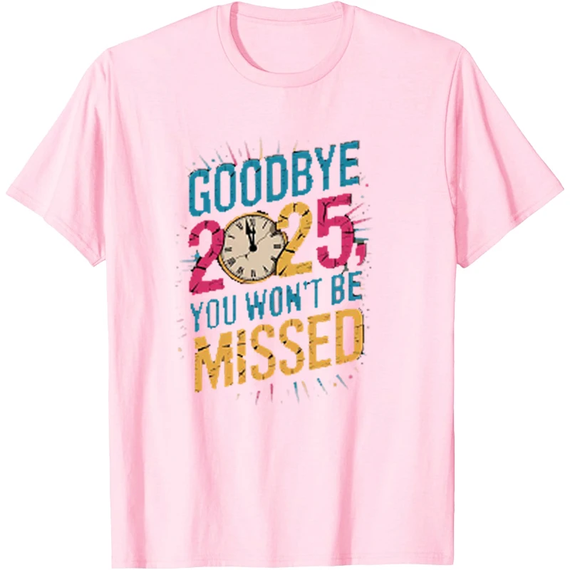 Retro Addio 2025 Tees 2025 Addio T-shirt Camicia vintage Divertenti magliette grafiche Modello divertente T-shirt Donna Tees Uomo Camicia