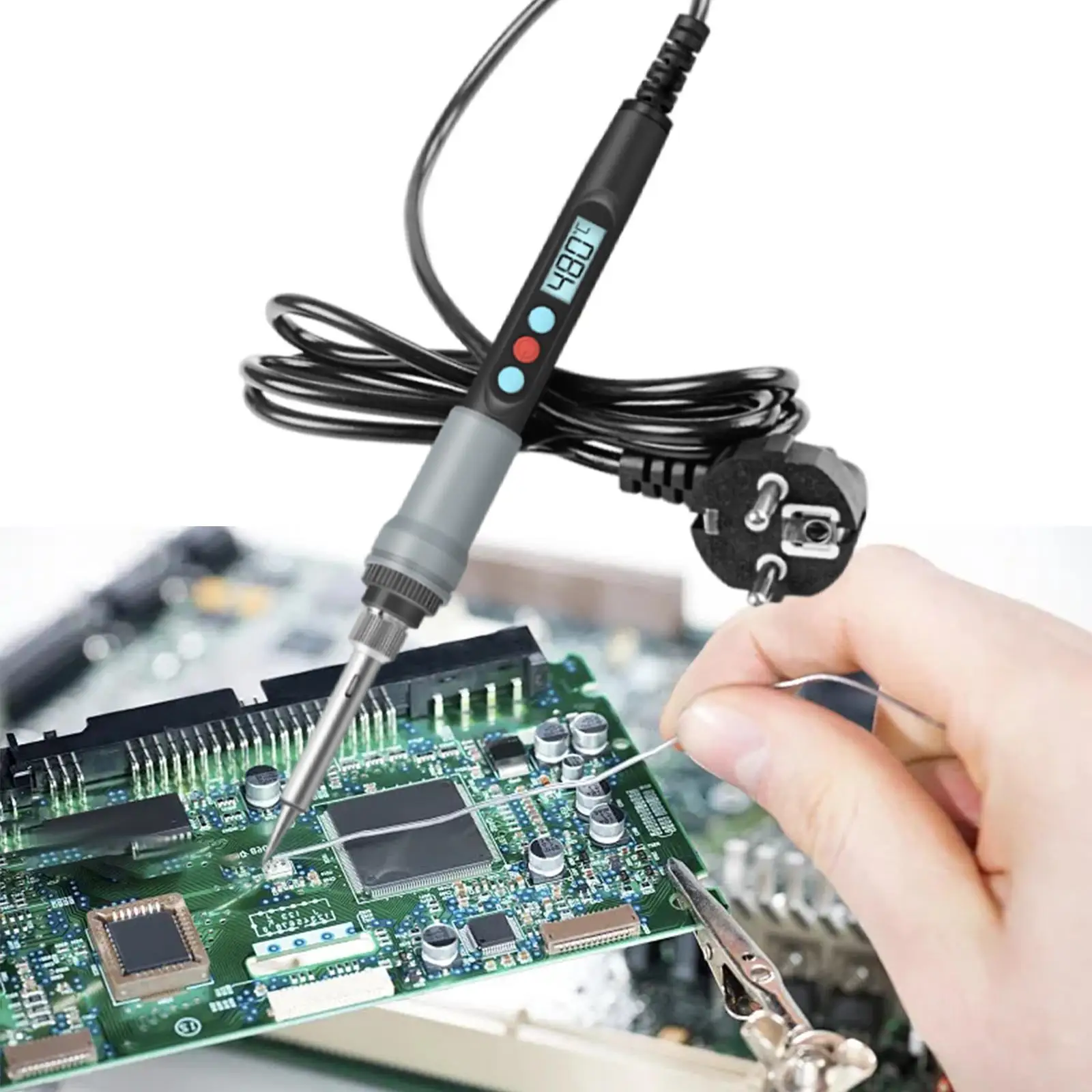 Electric Soldering Station Welding Repair Tool 100 to 480°C 90W High Power Welding Iron Kits Solder Station for Home Appliance