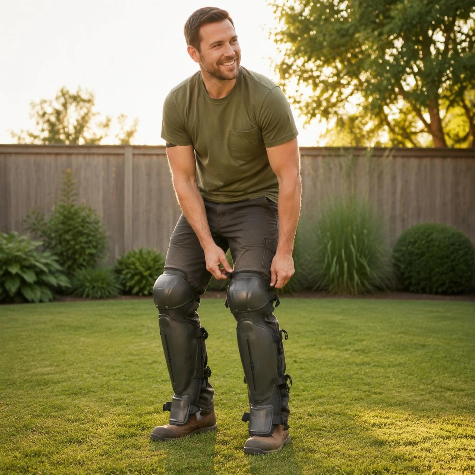 Grass Cutting Shin Guard Comfortable Fit Anti Impact Leg Protector Vegetation Trimming Leg Guard for Landscapers, Gardeners
