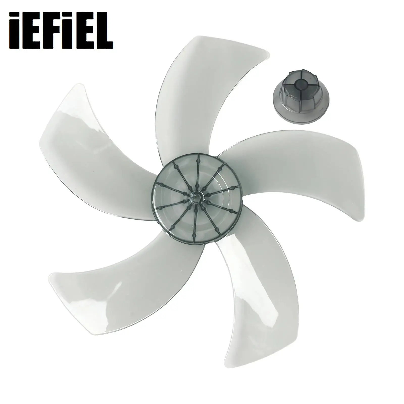 5-Blade Fan Parts Table Fan with Nut Cap Quiet And Powerful Airflow Plastic Electric Fan Replacement Blades for Stand Fan