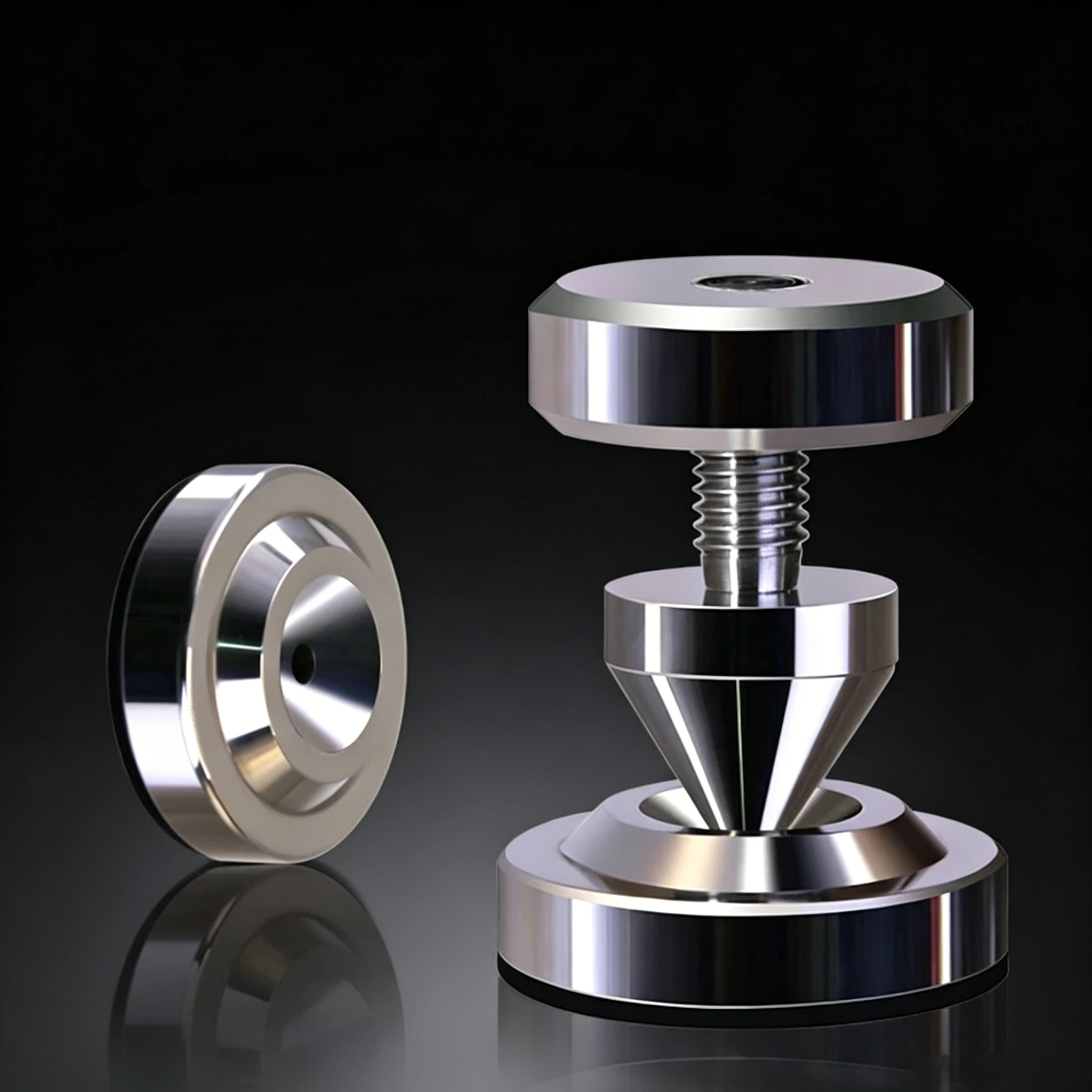 Premium M8 Stainless Steel Anti-Shock Isolation Spikes 4PCS HiFi Vibration Damping Feet Pad for Floor & Bookshelf Speaker