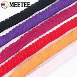 50/100M Meetee 10mm Nylon Elastic Band Lace Trim for Underwear Bra Shoulder Strap Belt Tape DIY Craft Sewing Material Accessory