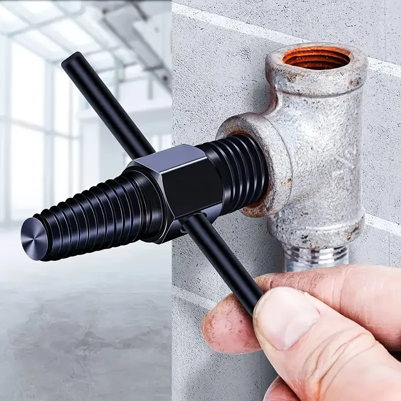

Heavy duty metal faucet thread extraction tool, dual-purpose screw and bolt remover, used for pipes ranging from 1/2 "to 3/4"