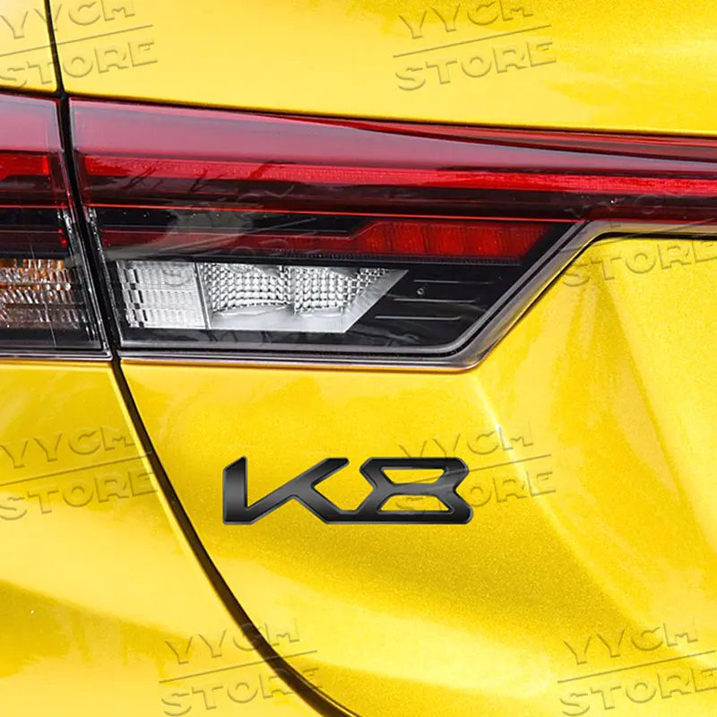 Creative 3D Metal K3 K5 K8 Emblem Sticker Car Side Rear Badge Nameplate Decal For Kia Optima Forte RIO 2 3 4 Sorento Stinger view 5