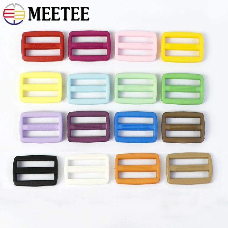 

30Pcs Meetee 16/20/25mm Plastic Tri-Glides Slider Adjustable Buckle for Outdoor Backpack Knapsack Belt Adjust Hooks Ring Clasp