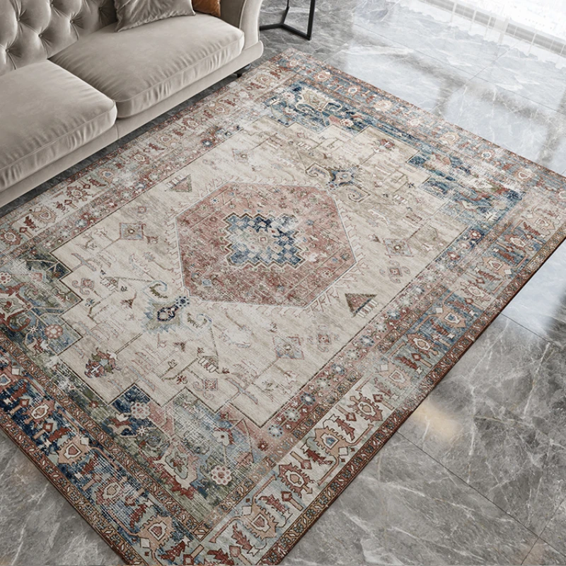 

American Retro Style Rugs for Bedroom Large Area Living Room Decoration Anti-slip Carpet Washable Lounge Floor Mat Home Soft Rug