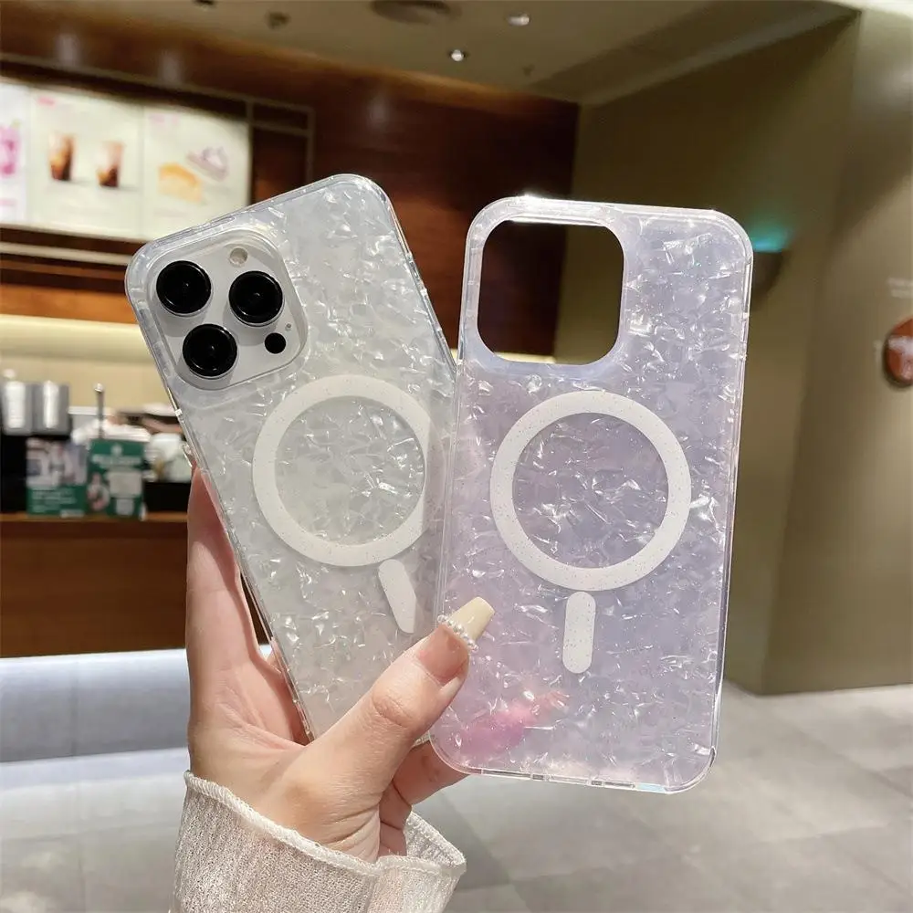 Glitzerschale, Marmor, magnetisch, weiche Hülle für Magsafe, iPhone 16 15 14 13 12 Pro Max Plus 16Pro 15Pro ProMax Mag Safe Phone Cover