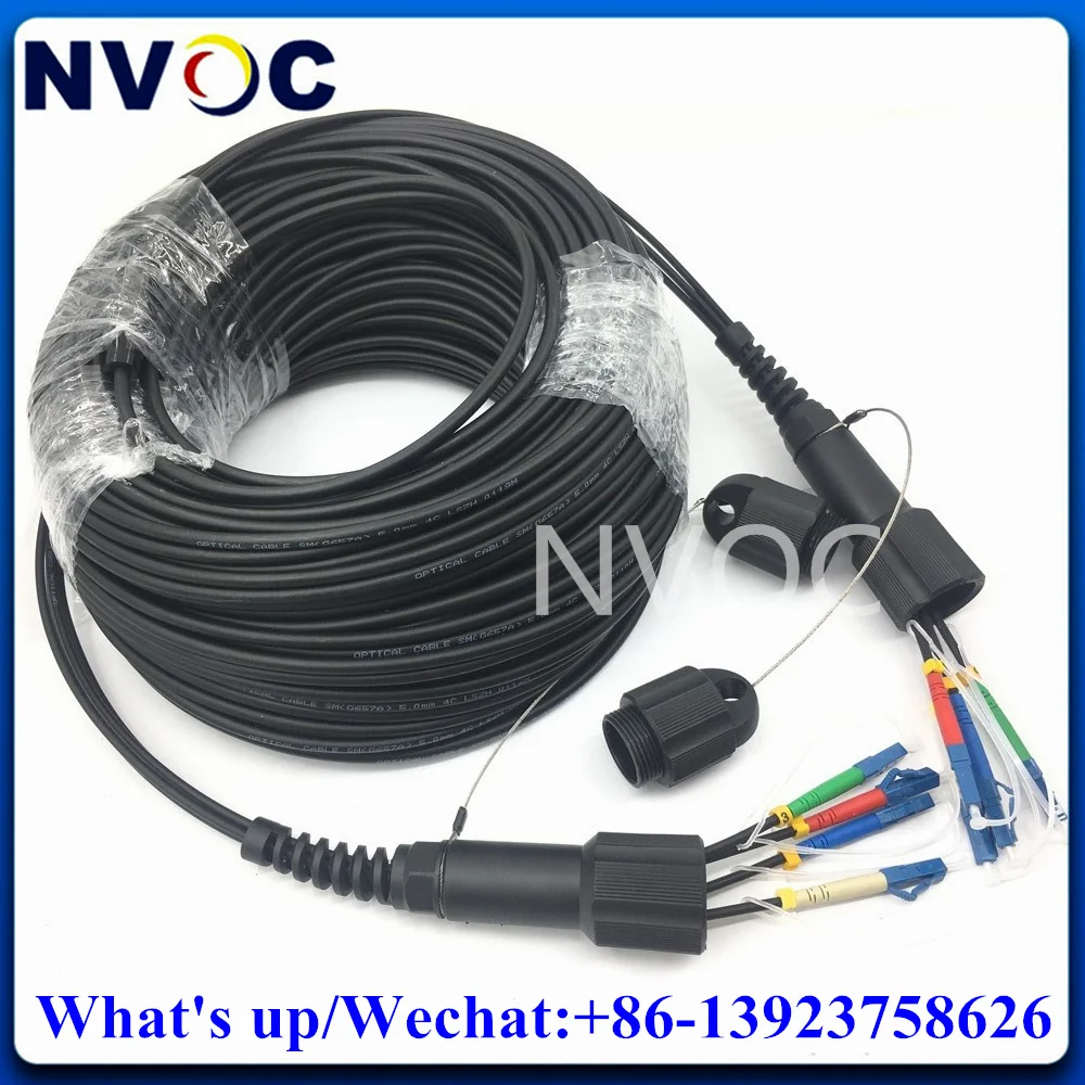 8Core 4Cores 30M 50M 80M SM G657A1,LSZH,PDLC/UPC(4C) Fiber Optical Jumper Cable,8C LC/SC/FC/S Armored Patch Cord Connector