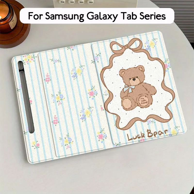 

Десерт с изображением медведя и щенка для Samsung Galaxy Tab S7 S8 S9 S10 11 12,4 13,1 FE Plus Lite Inch, чехол для планшета
