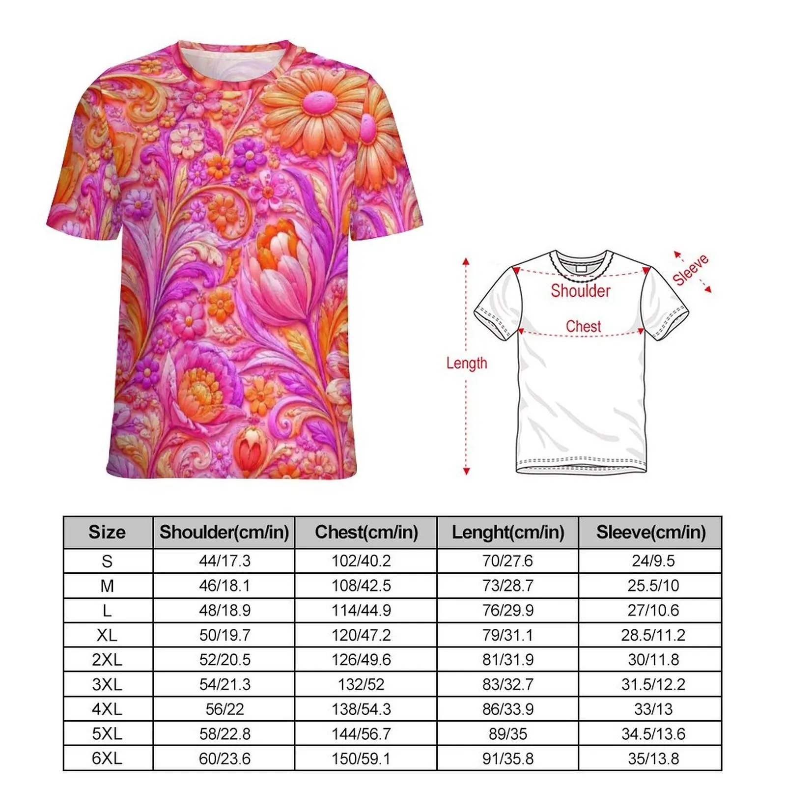 Meadow Flower 60's Inspired Design T Shirt  Basic T-Shirts O-Neck Fashion Tee Shirt Original Men Graphic Tees 4XL 5XL 6XL