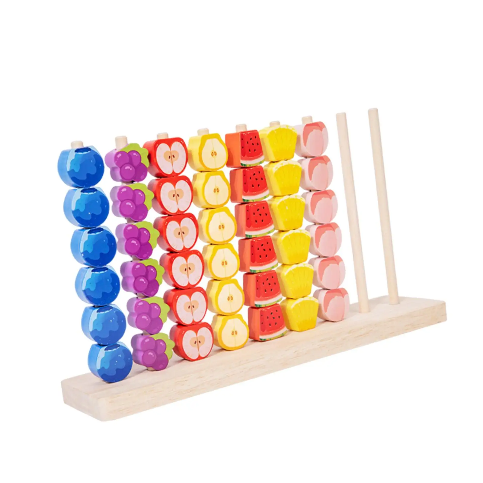 ของเล่นไม้ซ้อนผลไม้, ของเล่นเสริมพัฒนาการเรียนรู้รูปทรง, ของเล่นเรียงสีสำหรับเด็กชายและเด็กหญิง