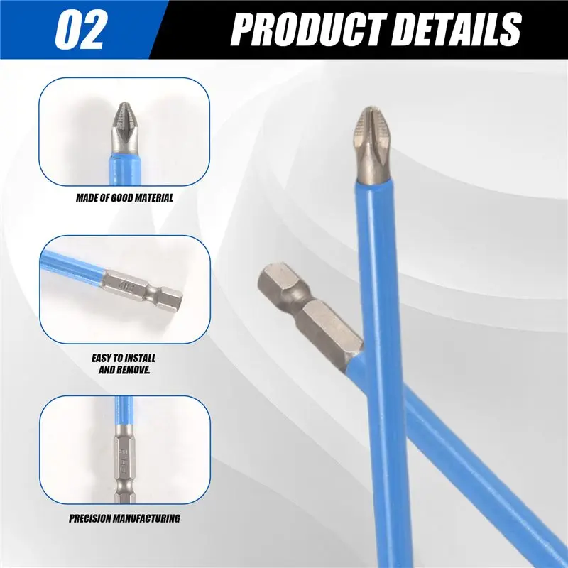 ABLK 14 Pcs Magnetic Anti Slip Screwdriver Bits Set Impact Driver Bit Set 1/4 Inch Hex Shank Cross Drill Bit Set