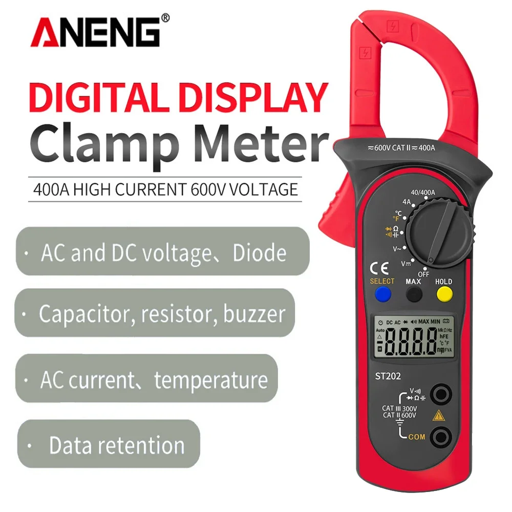 aneng-st202-digital-clamp-multimeter-2000-counts-professional-smart-ac-dc-current-voltmeter-clamp-meter-tester-electrician-tools