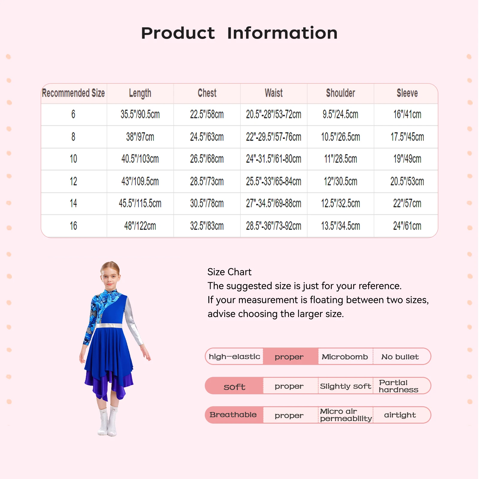 Kids Girls Modern Lyrical Dance Dress Church Choir Liturgical Worship Praise Costume Long Sleeve Print Metallic Color Block Gown - Image 6