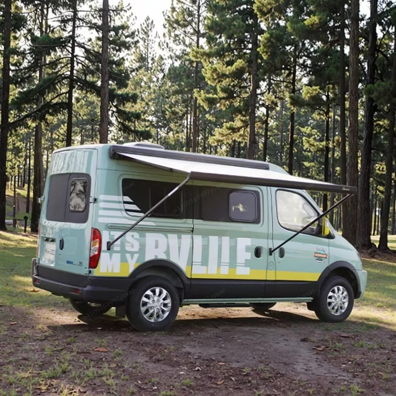 Manual/Electric RV Awning with Fully Enclosed Tent Kit – All-Weather Camping Awning, Windproof, Rainproof & Insect-Proof
