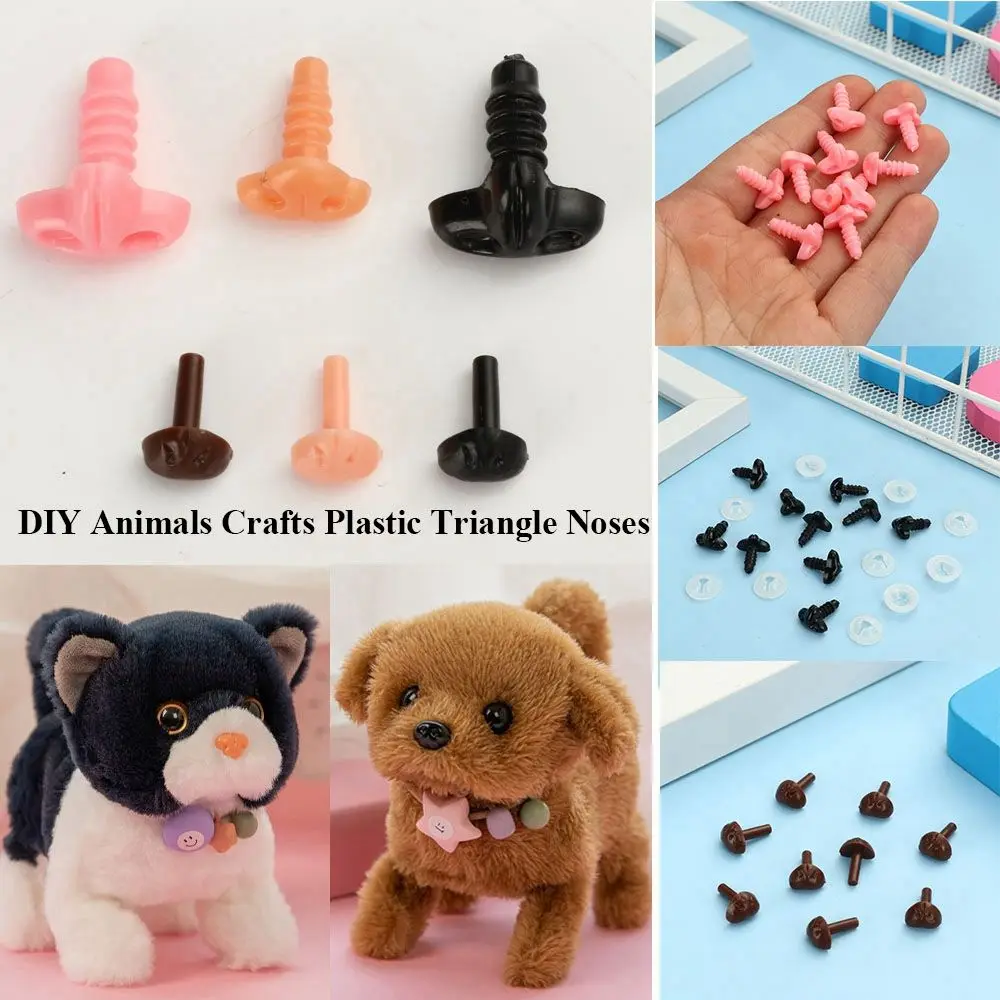 10 ชิ้นปุ่มหมีพลาสติก DIY เครื่องมือตุ๊กตาจมูกสามเหลี่ยมจมูกตุ๊กตาอุปกรณ์เสริมชิ้นส่วนความปลอดภัย