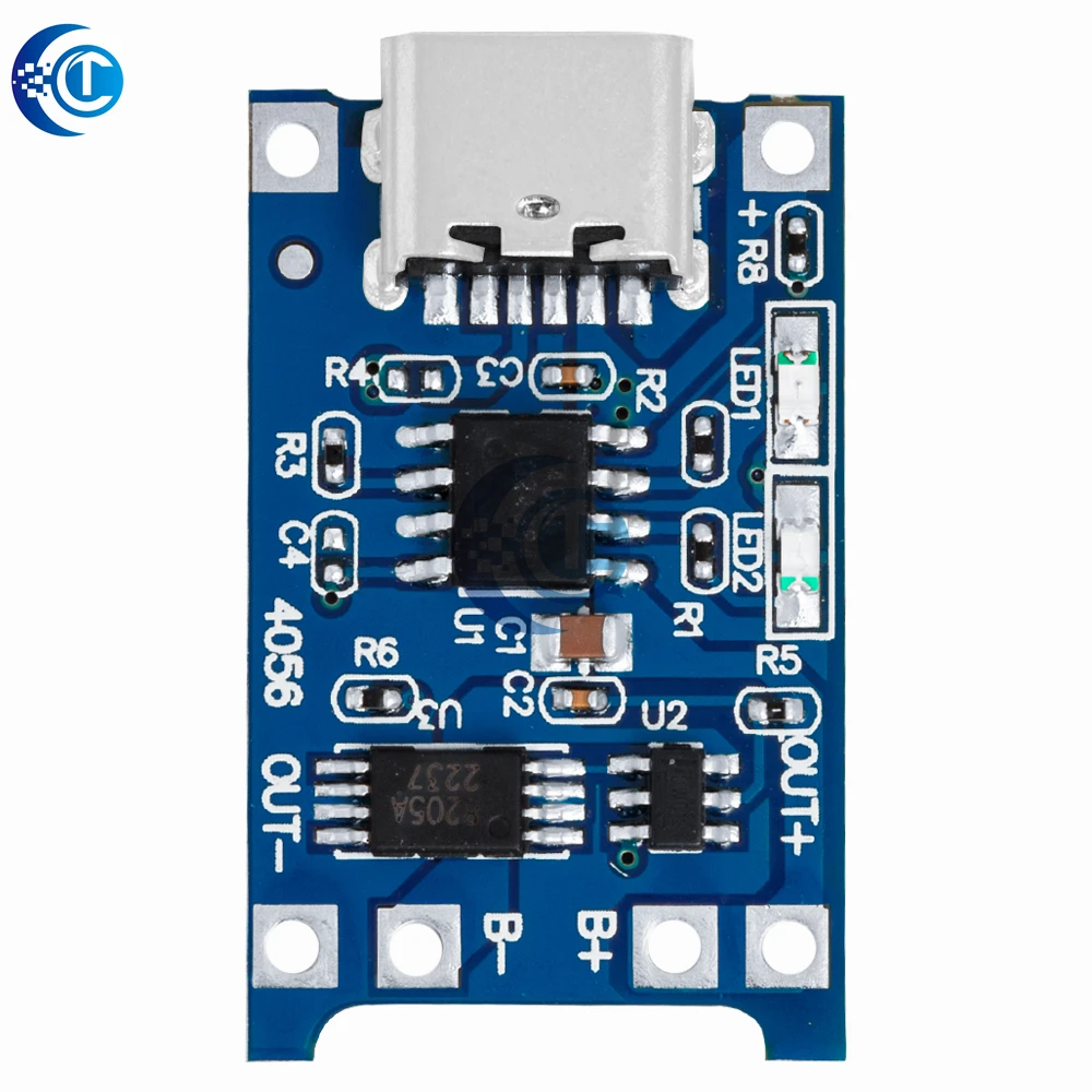 TP4056 5V 1A Micro USB Type-C 18650 Lithium Battery Charger Module with Charging & Protection Dual Functions