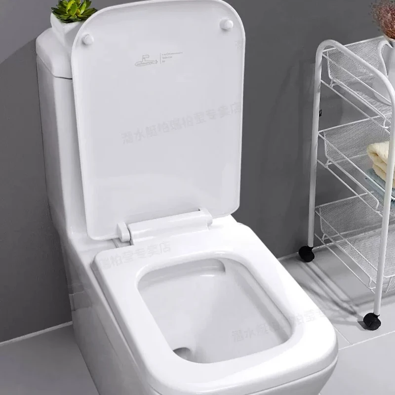 Square Universal Thickened Toilet Seat, Durable Non-Yellowing Lid for Old Toilets, Slow-Close Noise Reduction Cover Use