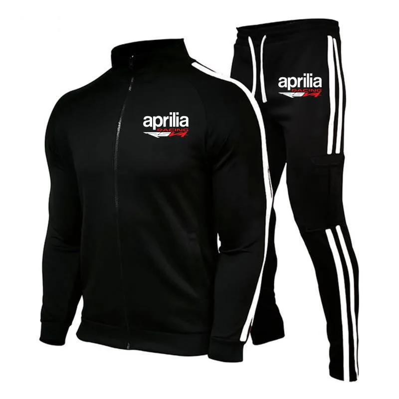 Frühling Herbst Herren Sportswear Set Jacke Hosen Aprilia RSV4 Print Outdoor Mode Fitness Trainings anzug klassische Herren Jacke Set