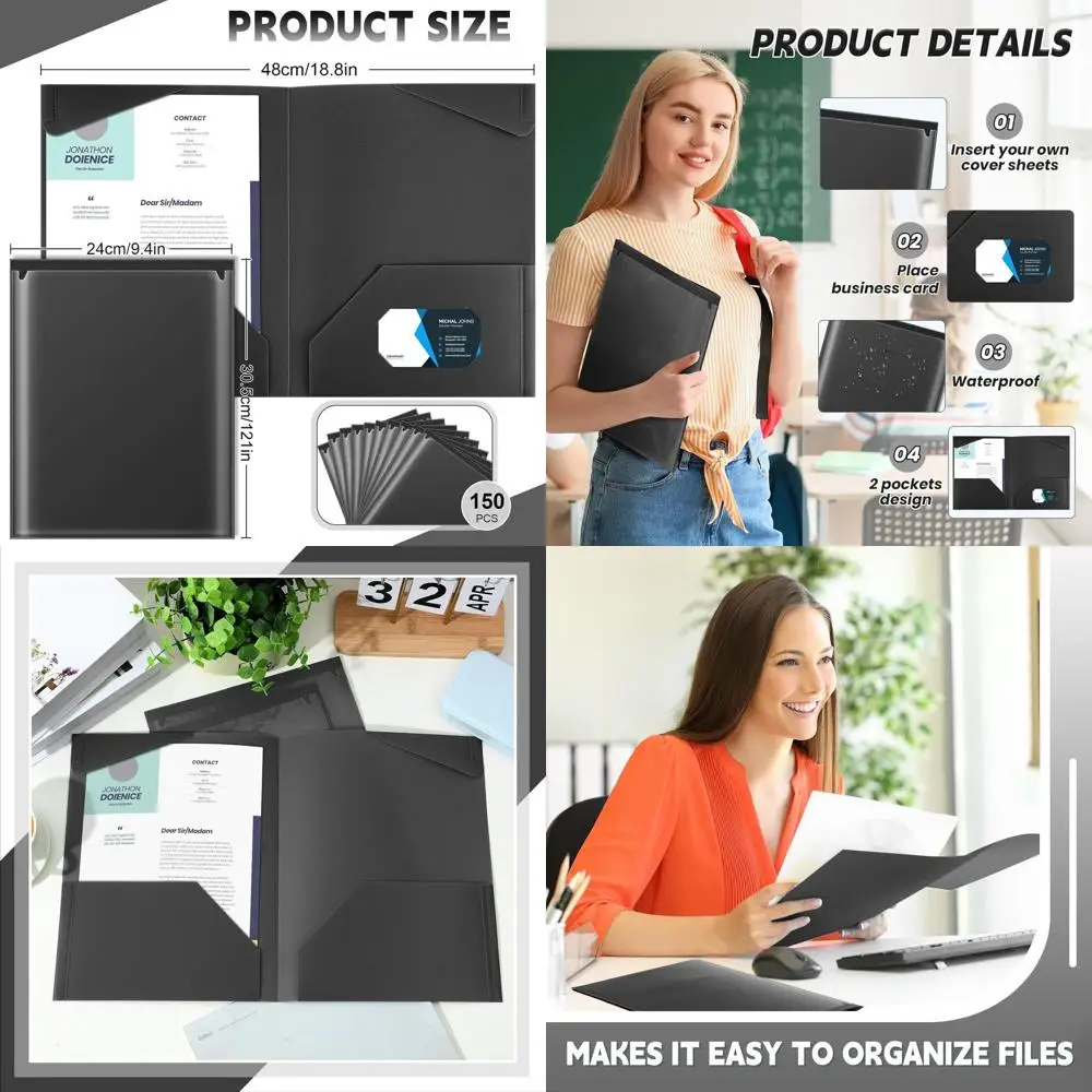 

Plastic Folders with Clear Front Pockets, Heavy-Duty, 2 Pockets, Card Slot, Student & Teacher Supplies, Back to School, Office P