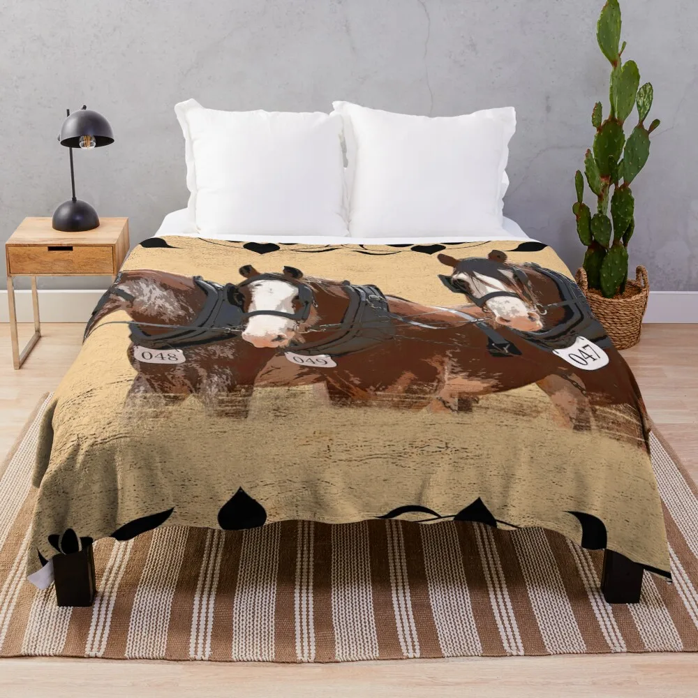 

HEAVY HORSES, CLYDESDALE HORSES Throw Blanket heavy to sleep bed plaid Sofa Throw Blankets