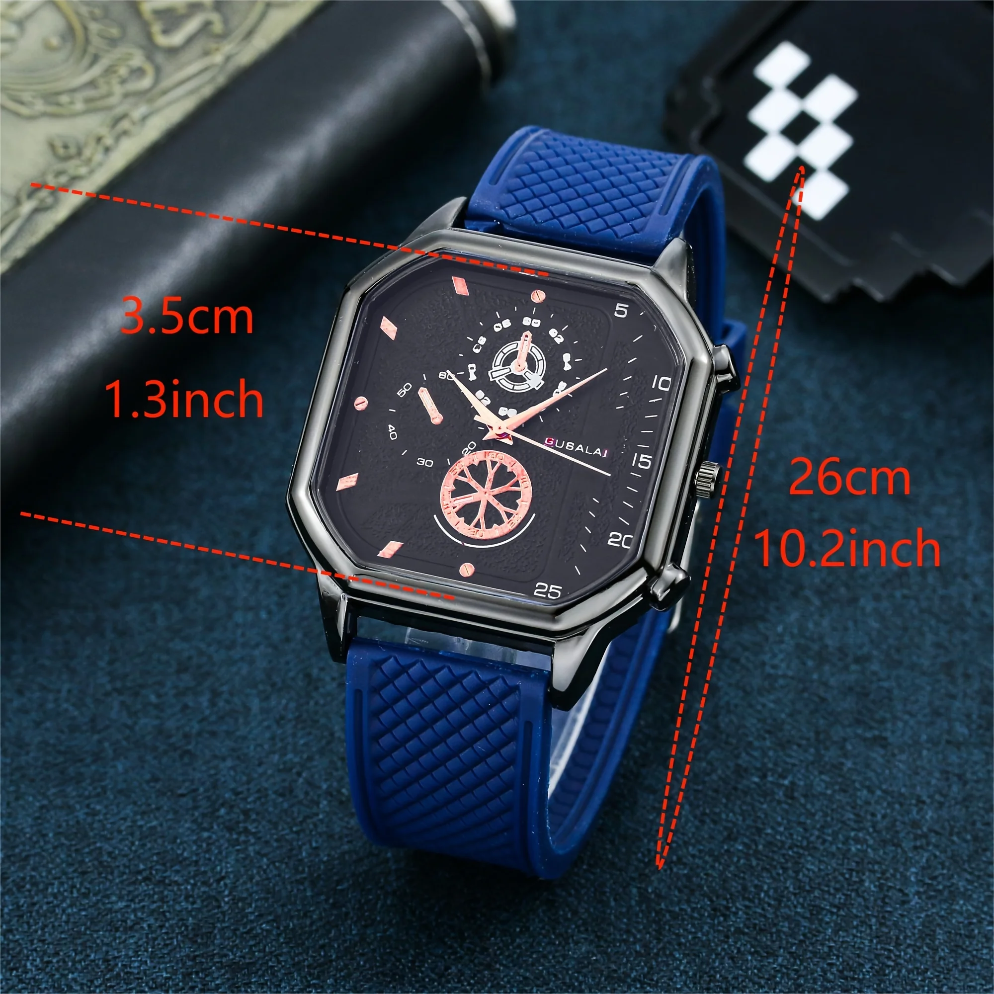 1PC European and American large dial trendy square watch for men and women, handsome and cool for high school students