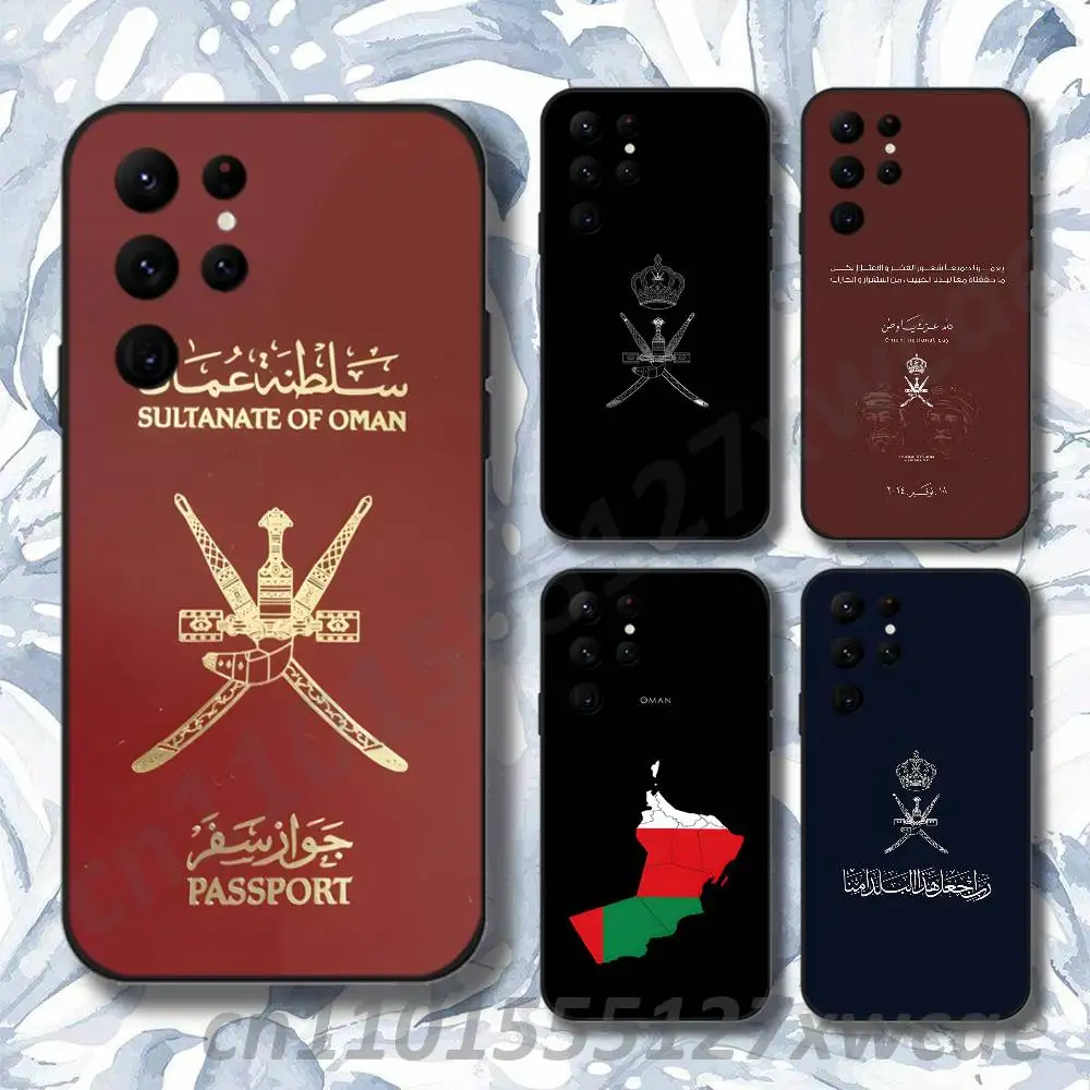 O-Oman Passport Flag Phone Case For Samsung S10,S21,FE,S21 ,S26,S25,S24,S23,Ultra,S9,S22,Plus Black Shockproof TPU