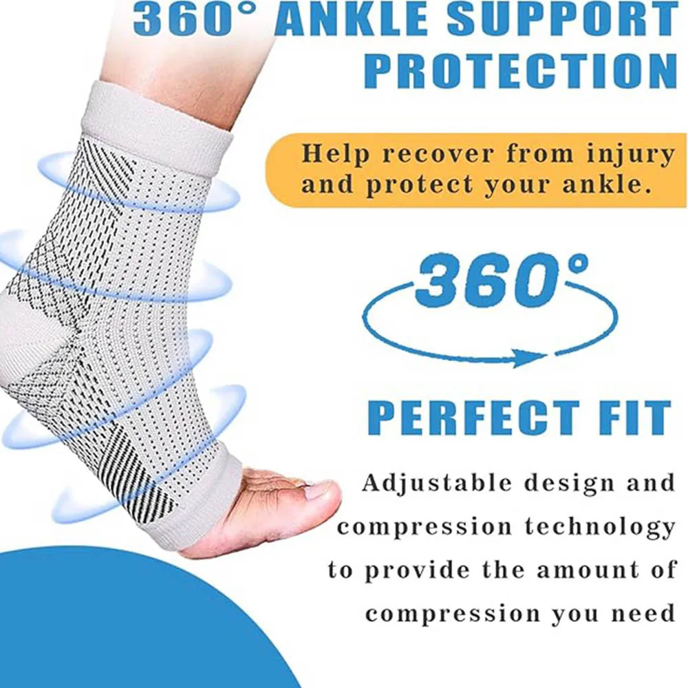 1Pair Neuropathy Socks Ankle Protector Anti Fatigue Compression Foot Sleeve Support Brace Socks Exercise Sports Protective Gear