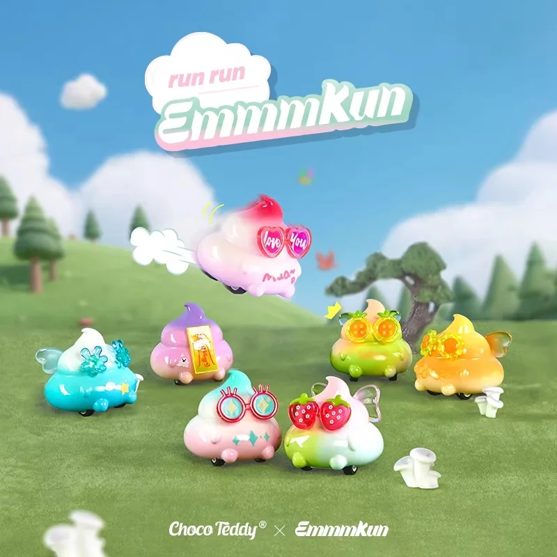 

Original Run Run Emmmkun Blind Box Pull Back Car Four Wheel Poop Shaped Figure Desktop Ornament Decor Gift For Girls Collectors