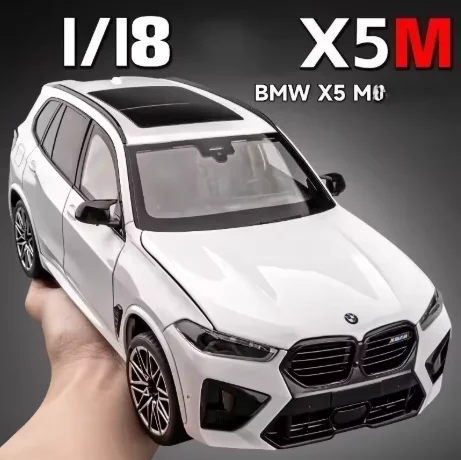 1:18 BMW X5M X5 SUV Alloy Luxy Car Model Diecast Metal Off-road Vehicles Car Model Simulation Sound and Light Childrens Toy Gift