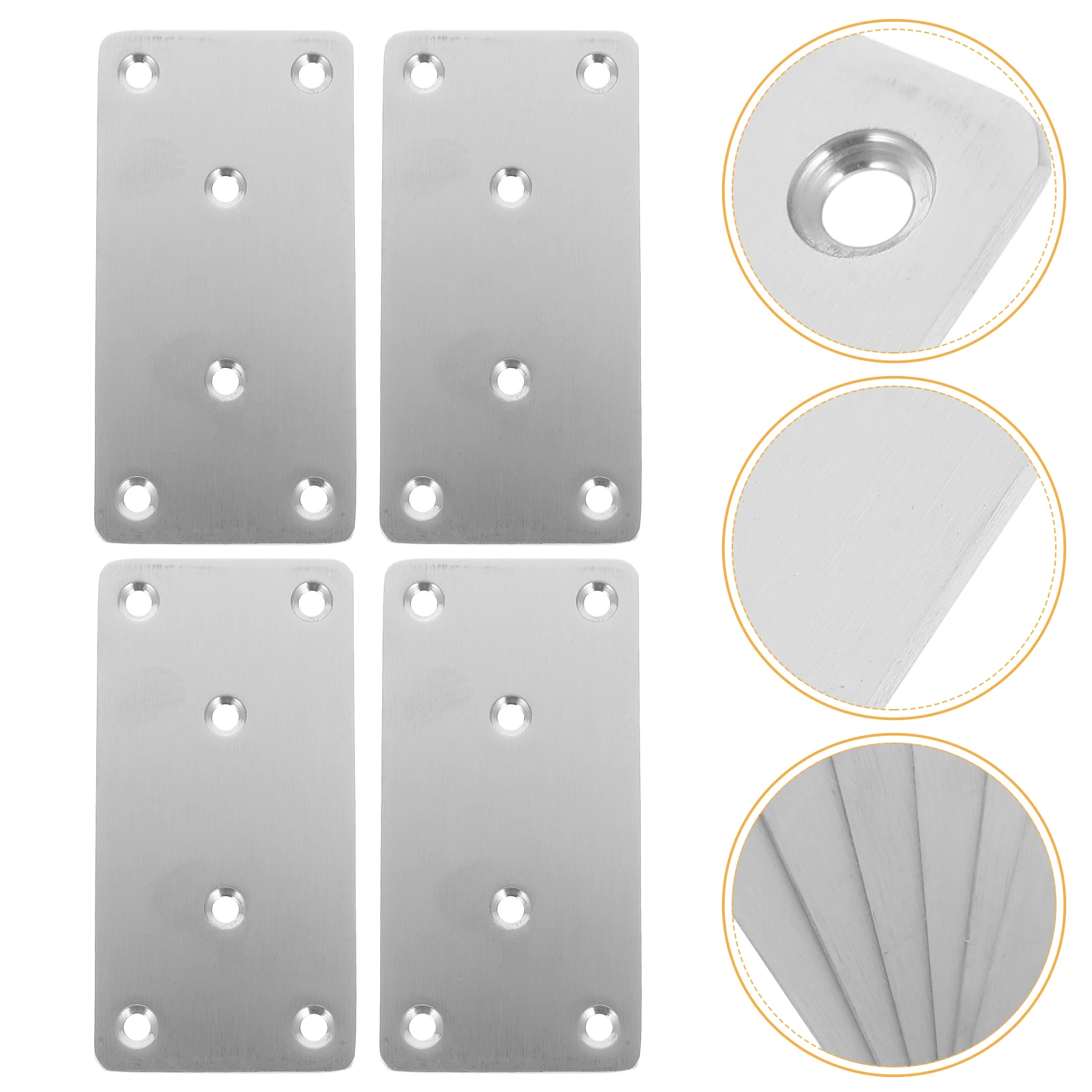 

6pcs Stainless Steel Flat Corner Wood niture Repair Metal Mending Support Braces Heavy Duty Mounting Hardware Fixing