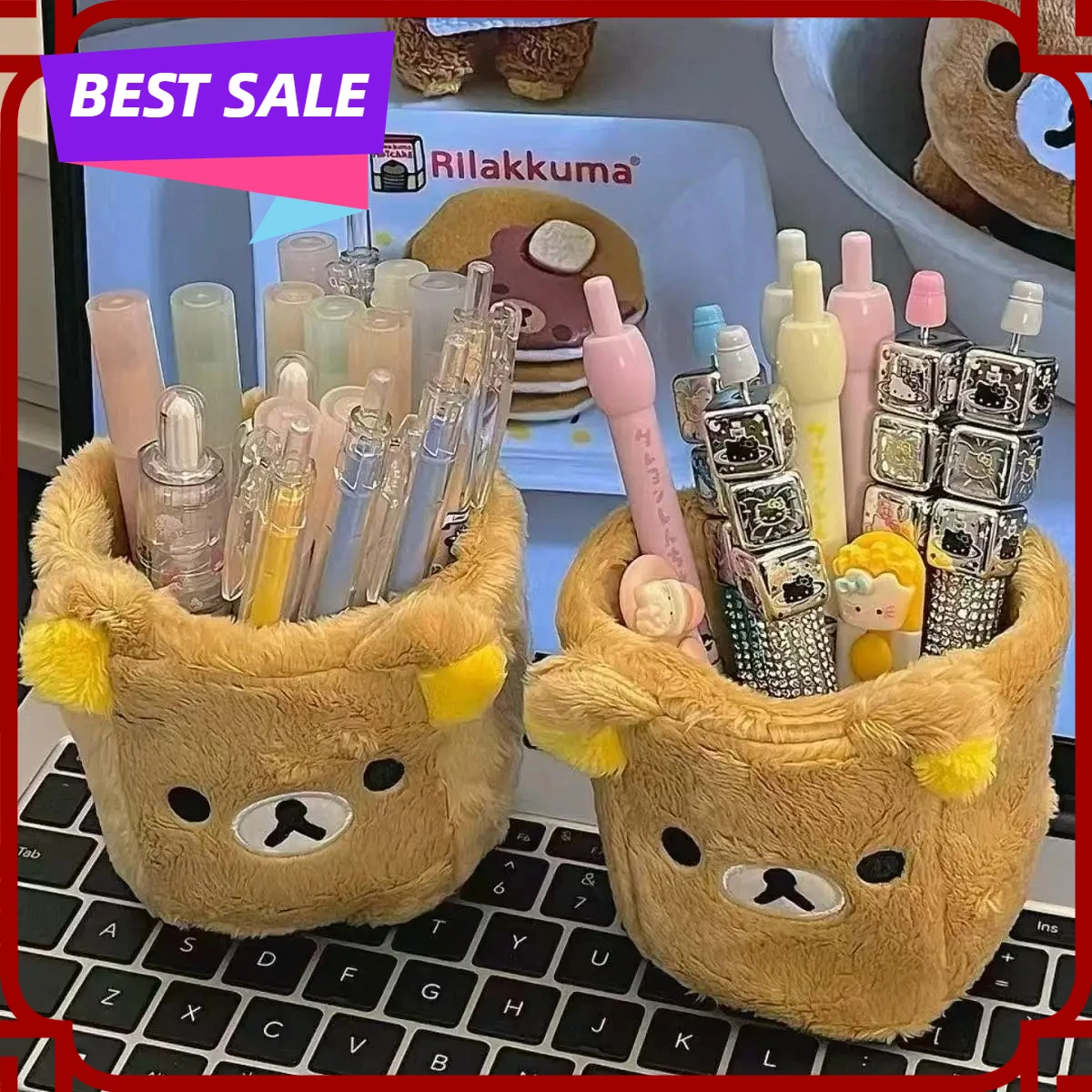 

Plushes Pencil Holder Cosmetics Pen Container Kawaii Desk Accessories Office Organizer Kid Stationery Storage Box Gift