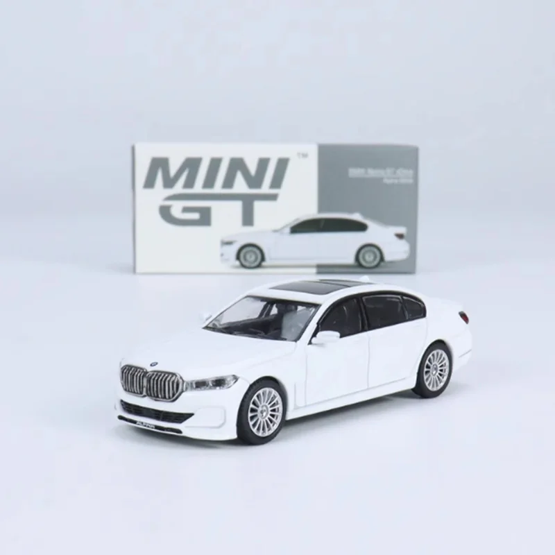 TSM MINI GT 1:64 750Li xDrive أسود/Alpina B7 سبيكة نموذج سيارة حلية تذكارية عرض مجموعة هواية هدية